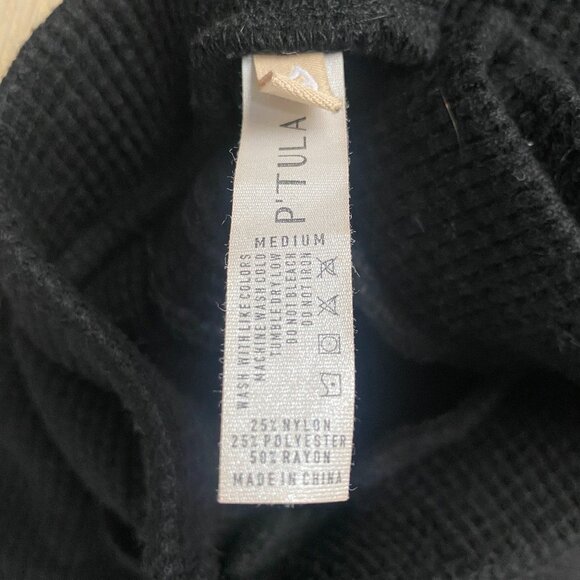P'tula Soft Relaxed Waffle Knit Set in Black Size L Top/M Bottom  🖤 - Picture 17 of 17